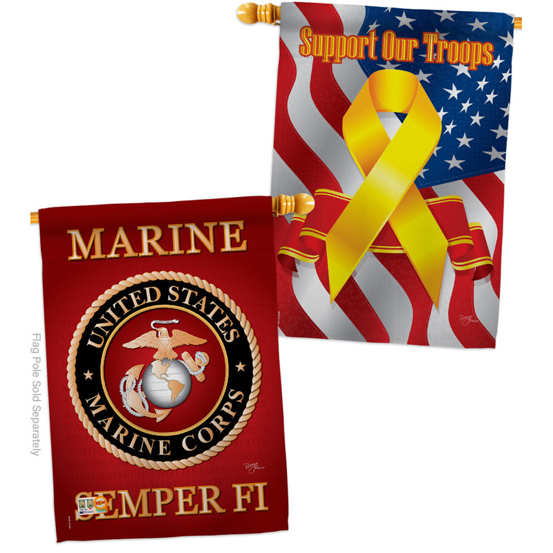 Corps de polyester de 2 côtés 40 x 28 po marine drapeau maison