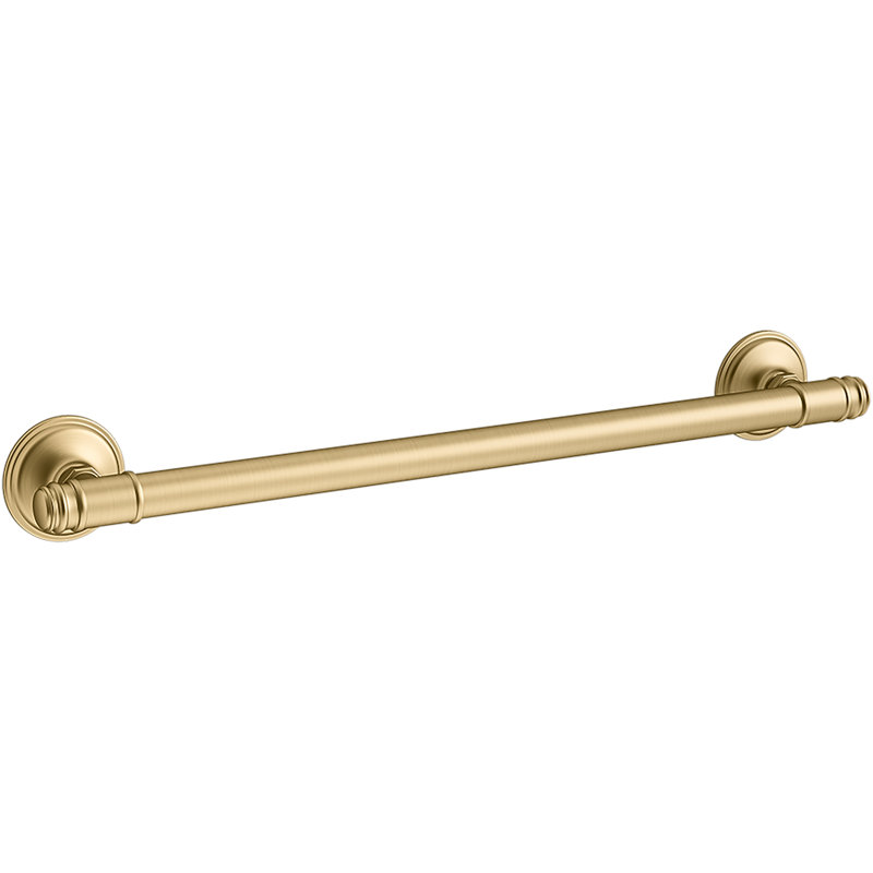Barre d'appui éclectique, 24" l, Laiton moderne brossé éclatant