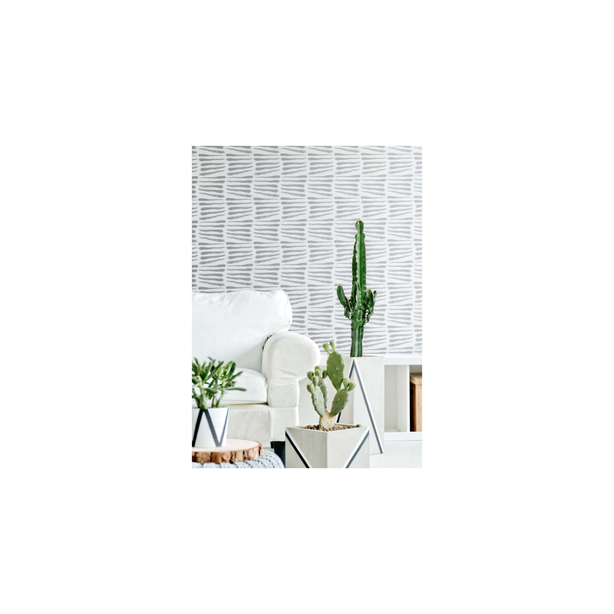 Nomad Modern Striped Peel & Stick Wallpaper, Non-pasted, Pencil