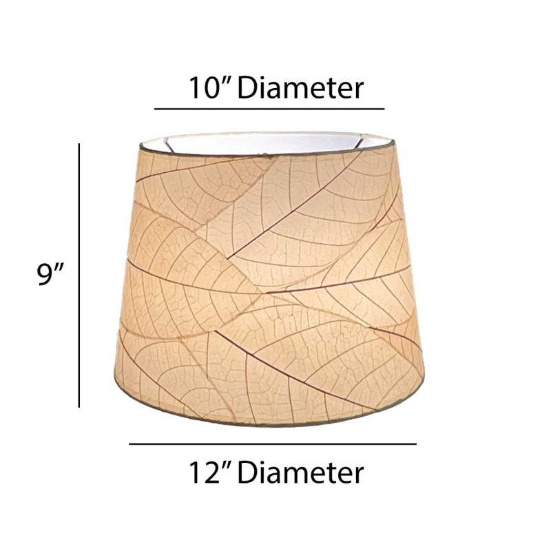 Abat-jour tambour en papier (vissé) en pêche, H 9 po x l 12 po x P 12 po