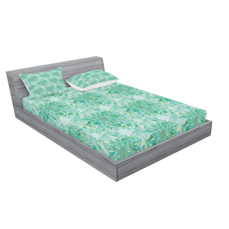 Microfiber Floral Sheet Set, Queen Sheet Set with Fitted Sheet