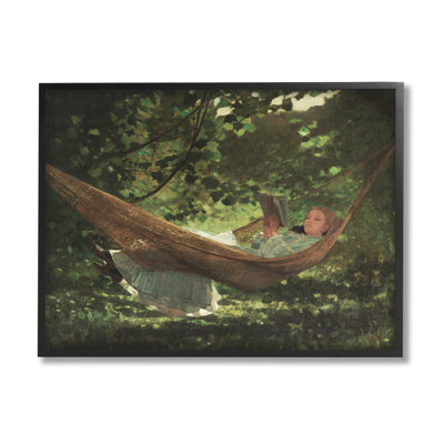 " Girl Reading Book Hammock Classic Vintage Painting " by Lettered And Lined