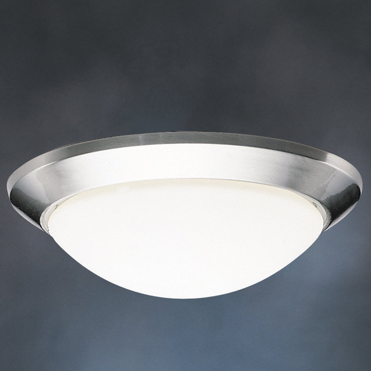 Ceiling Space Glass Flush Mount, Brushed Nickel