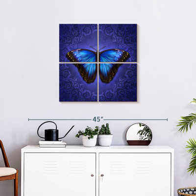 Brampt papillon Morpho bleu brillant