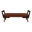 Banc de style Mid-Century moderne de 52 po avec pieds en bois de noyer, repose-pieds rembourré cannelé pour le salon, design brun de 52 po, chambre à coucher en tissu doux