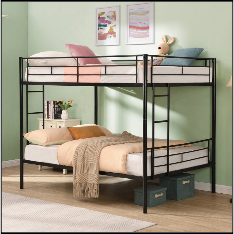 Lit superposé double au dessus d'un lit double, aucun sommier requis, assemblage facile