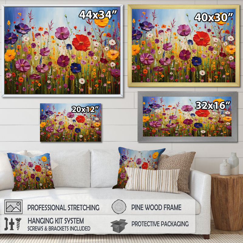 «Abstract Wildflowers», reproduction d'art sur toile, Toile tendue, H 30 po x l 40 po