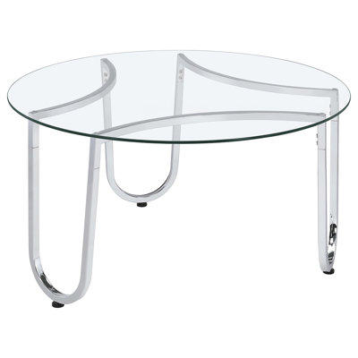 Dutton Chrome Round Glass Top Coffee Table