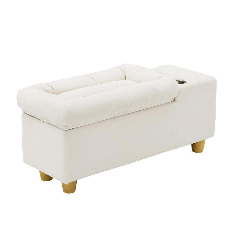 Storage End Table, Beige