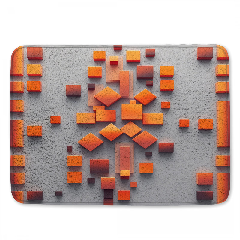 Tapis de bain orange, 34in W x 21in L