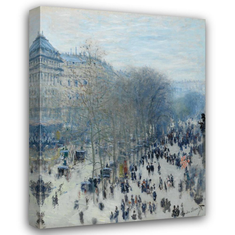 "Boulevard Des Capucines" par Claude Monet - Toile tendue avec châssis, H 48 po x l 33 po
