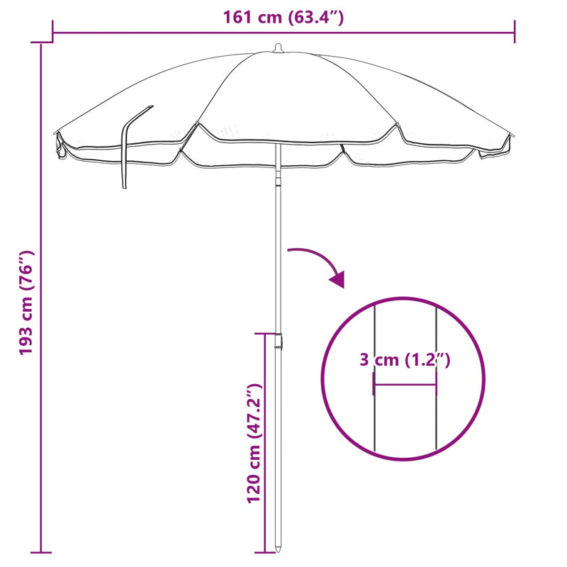 161cm Market Parasol