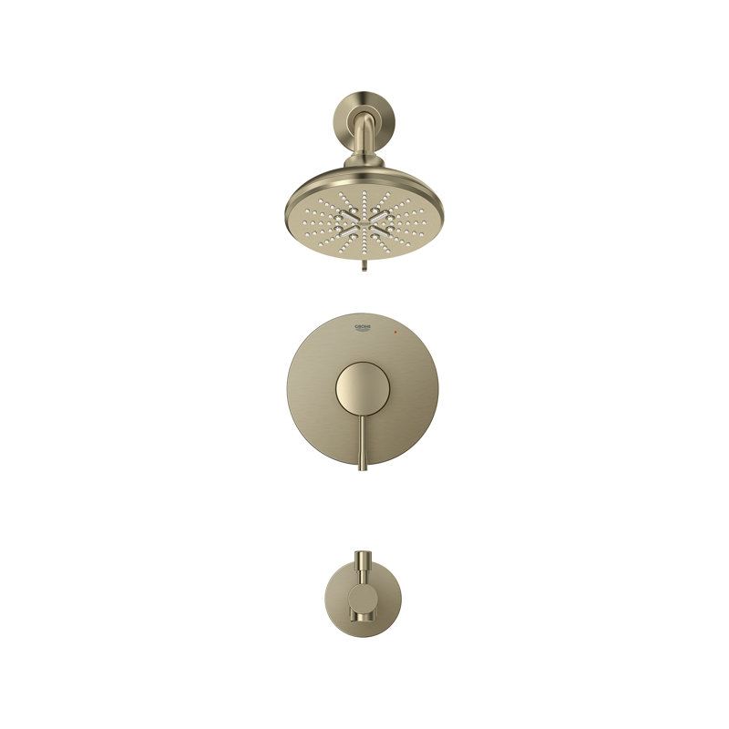 Essence Tub & Shower Faucet with Rough-in Valve, Brushed Nickel