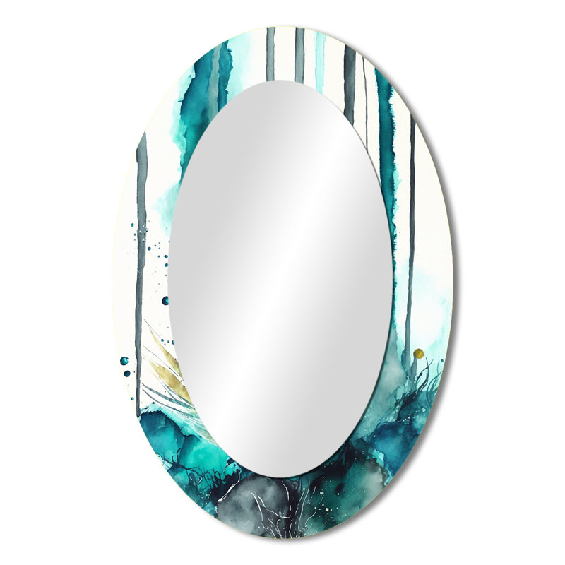 Miroir mural tropical tropical turquoise - Joyfulness V, 36 po x 24 po