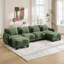 Canapé surdimensionné en U en chenille avec 4 coussins de taille exquise, canapé 4 places avec 2 repose-pieds mobiles-1062071938