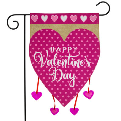 Drapeau de jardin «Happy Valentine's Hearts»