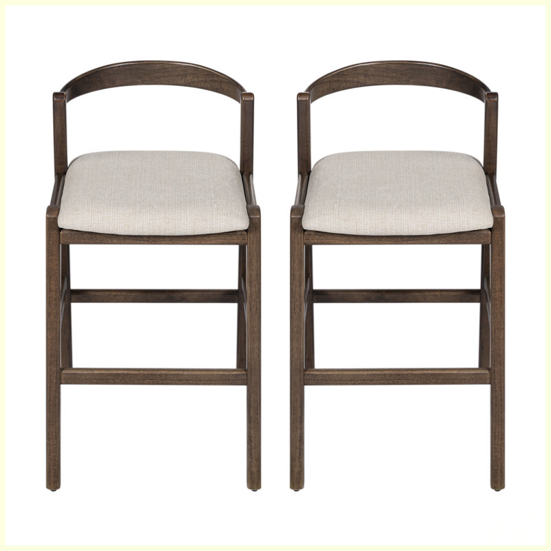 Ensemble de 2 tabourets de bar, Brun