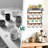 Coffee Mug Holder Cup Hanger Wall Mounted Display Rack,with 12 Movable Plastic Hooks,Brown