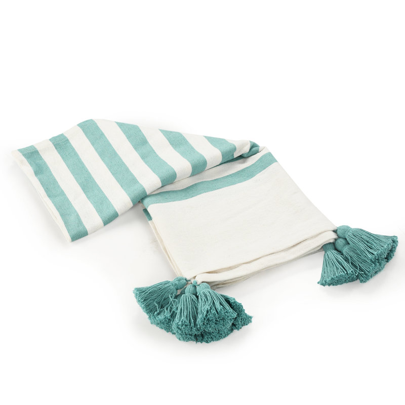 Hand Woven Throw Blanket, Blue