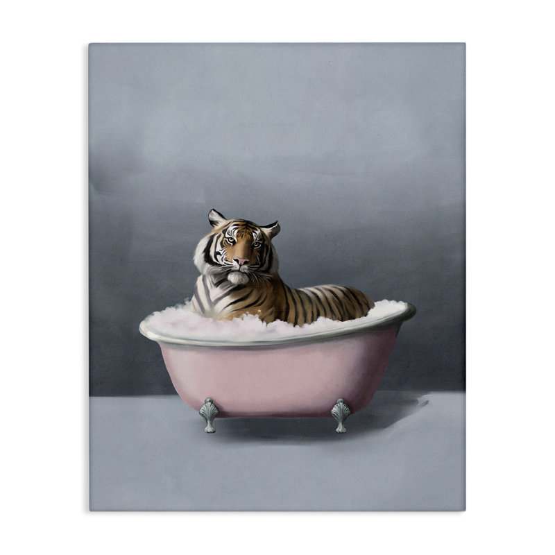  Tigre dans la baignoire, art mural par Svetlana Aleynikova, H 40 po x l 30 po