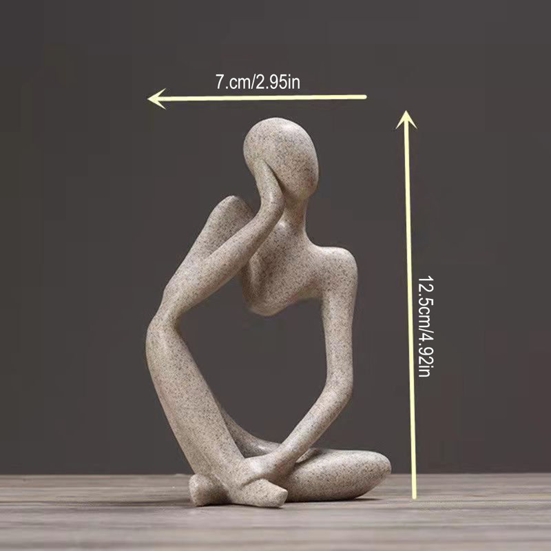 Ensemble de 3 statues de pensée créative nordique pour la décoration de bureau à la maison, H 4,92 po x l 2,16 po x P 1,8 po