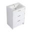 Meuble-lavabo autoportant de 36 po pour salle de bain avec lavabo en résine, une armoire de rangement et une armoire murale, tiroirs à fermeture en douceur, finition blanc brillant, charme en contreplaqué dans les petites pièces, mises à niveau