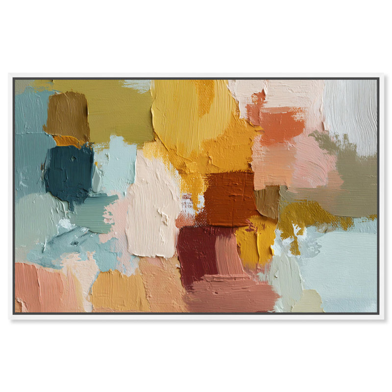 "Urban Patchwork III", impression sur toile par Art Remedy, cadre blanc, 36 x 24, H 25 po x l 37 po, Cadre blanc