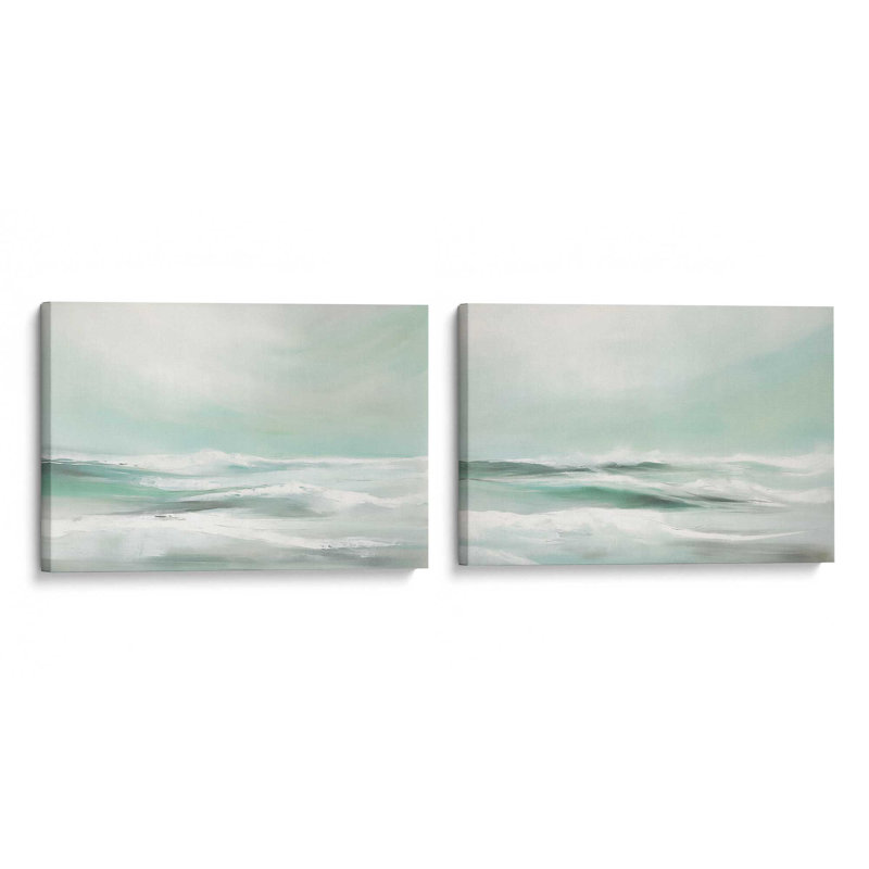 Serene Swells, ensemble de 2 toiles encadrées, H 12 po x l 36 po x P 1,25 po, Toile tendue