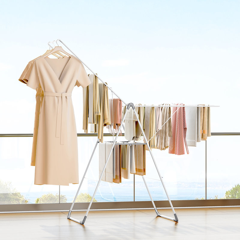 Séchoir à vêtements pliable, Blanc