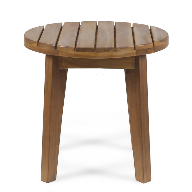 16" Wood Side Table, Rustic Beauty, Finish, For Outdoor Use, Teak