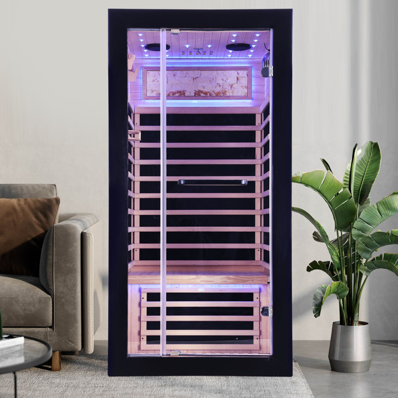 Single-Person Sauna with Starlight Ceiling Lighting and Intelligent Controls