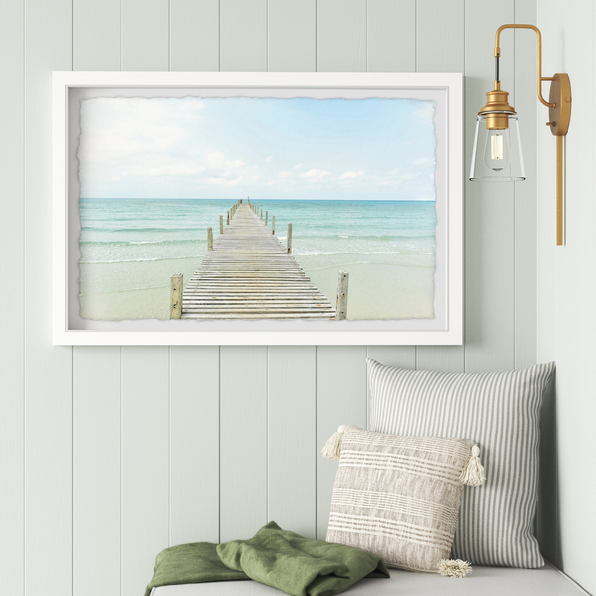 Evening Calm 8 in. x 12 in. White Stretched Canvas Wall Art by Wexford Homes