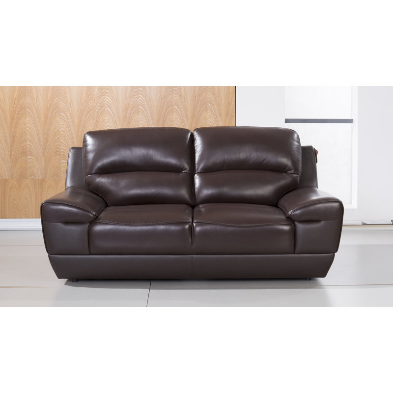 Causeuse avec accoudoirs en cuir véritable 71 po Hofstra