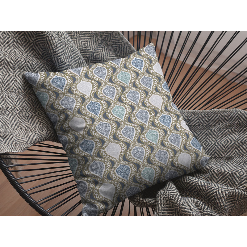  Housse et insert de coussin carré Flower Prism, 16 po x 16 po, Cuivre / Gris