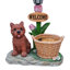 Statue d'extérieur de jardinière solaire chiot assis