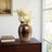 Antique Metal Table Vase for Bedroom Decor - Contemporary Tall Flower Vase Accent for Office, Desks, and Home Display - 18", Silver