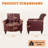 Accent Barrel Chair, Upholstered Faux Leather Club Chair With Nailed Trim, Comfy Reading Armchair For Living Room Bedroom Reception Room Office-1343144095