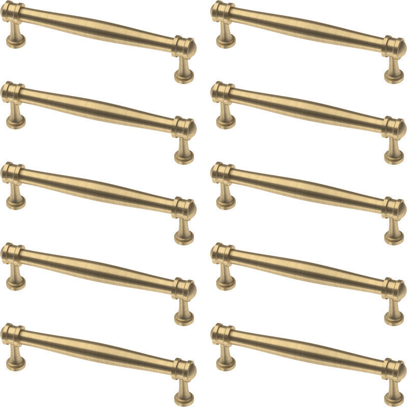 Champagne Bronze 5'' Bar Pulls with Mounting Hardware, Set of 10