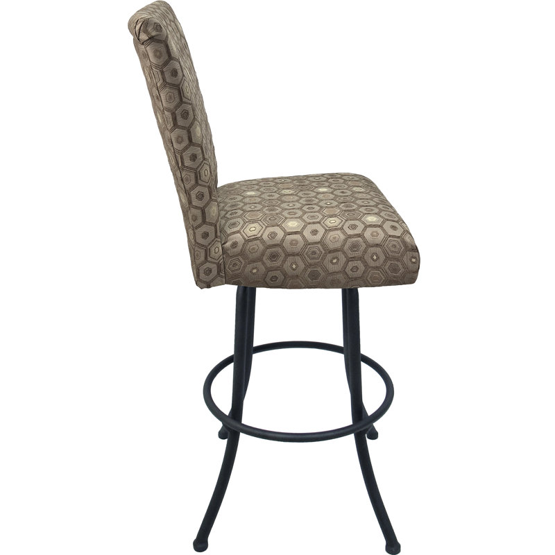 Tabouret pivotant en métal - 700 Plus - Base diamant sur Noam, Gris, Bar Stool (30” Seat Height)