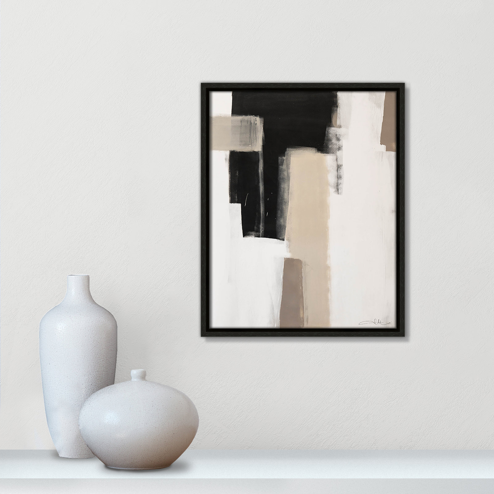 Giverny Earth Scapes I Print, No Mat, Espresso Floater Framed, 15.5" H x 12.5" W x 2" D
