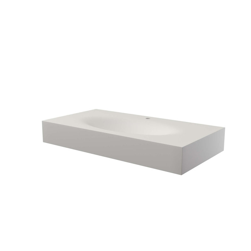 Solid Surface Basin with Waterfall Edge Design