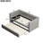 Twin Size Daybed With Trundle, Gray Upholstered Bed Padding, Stable Construction Padded Side Support Structure, For Home