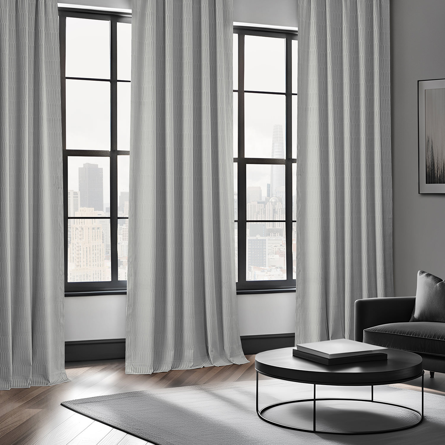 Akieba Velvet Room Darkening Curtains, Silver, 50" W x 108" L