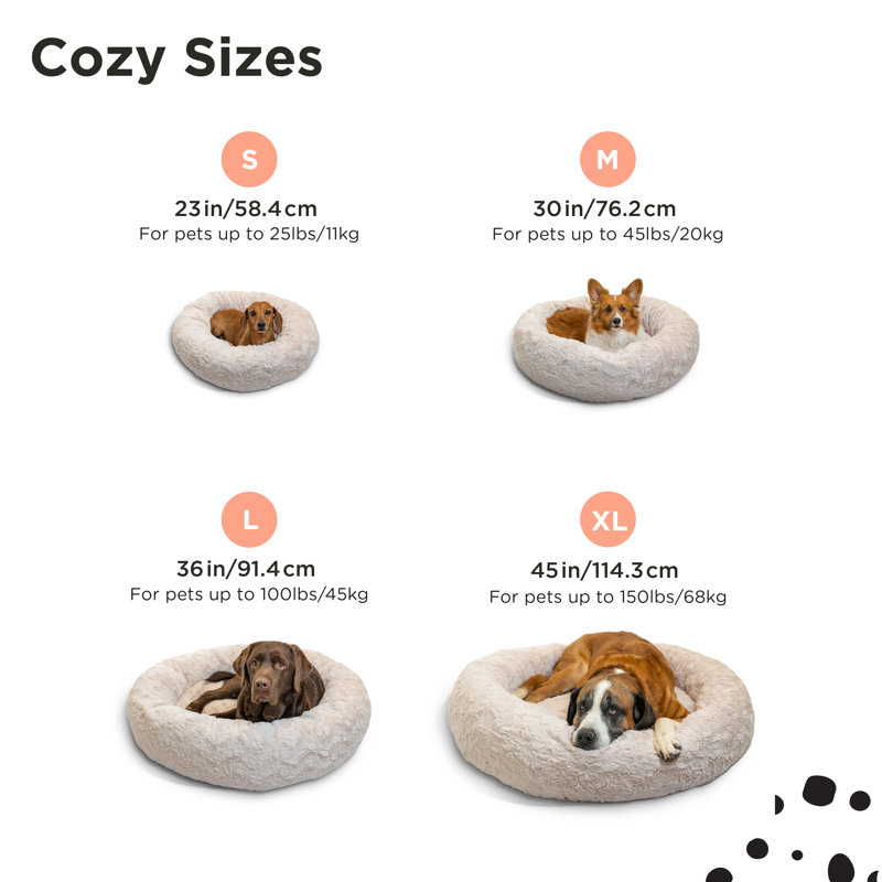 Lit pour animaux en fausse fourrure Tucker Murphy Pet ™, Tapis à poil long taupe, Small (23" W x 23" D x 7" H)