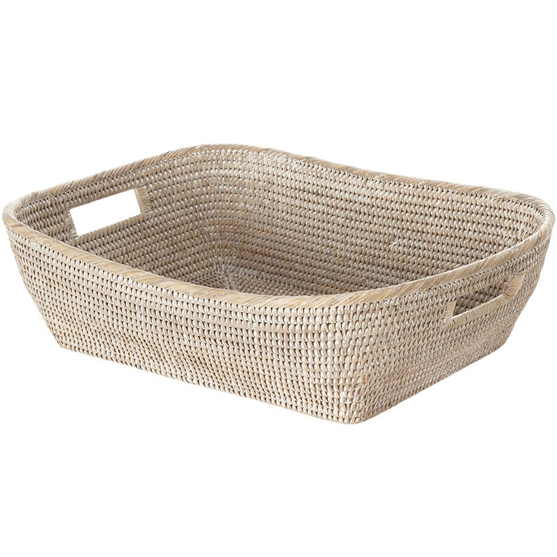 Bay Isle Home™ Madson Rattan Basket, White Wash