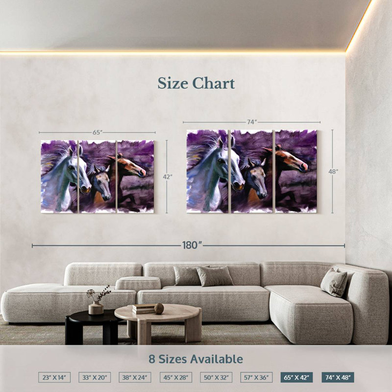 Brampt 3 Horses, 42" H x 65" W