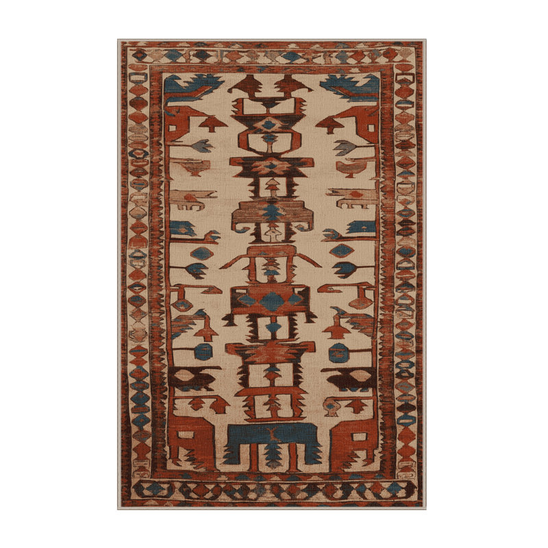 Tapis brun lavable à la machine, Rectangle 7 pi x 9 pi