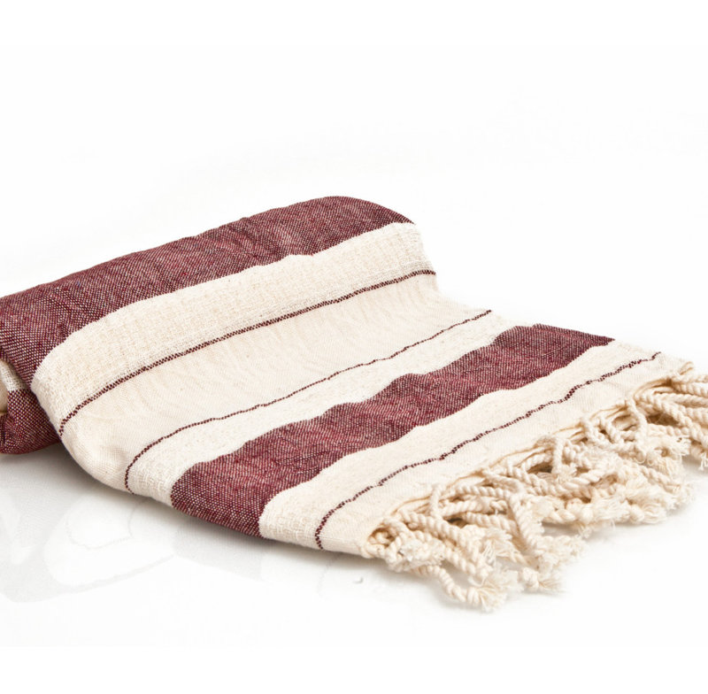 Pinckard Turkish Cotton Ultra Light Beach Towel, Burgundy
