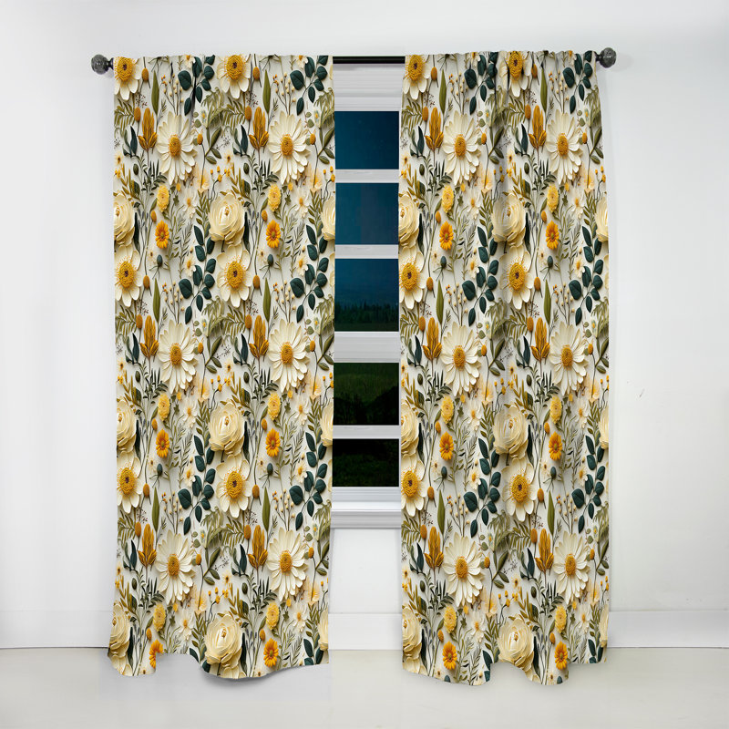 Earthy Greens Accents - Rideau en velours scandinave - obscurcissant - 1 panneau, L 52 po x L 108 po