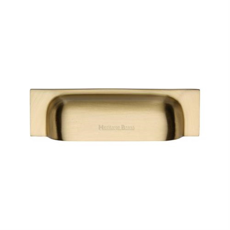 Heritage Brass Heritage Drawer Pull Miltary Design, Satin Brass, 9.6cm H